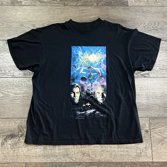 Vintage 1993 Star Trek Next Generation T-Shirt Single Stitch USA - Men's Size XL - Picture 1 of 8